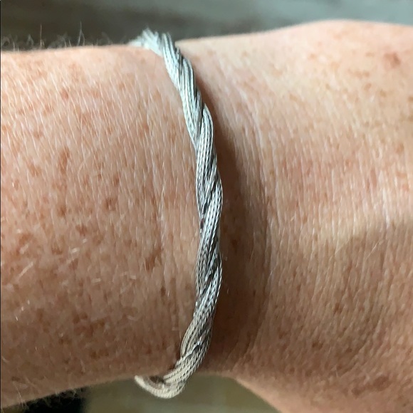 Sterling Silver Twisted Mesh Bracelet - Picture 2 of 6
